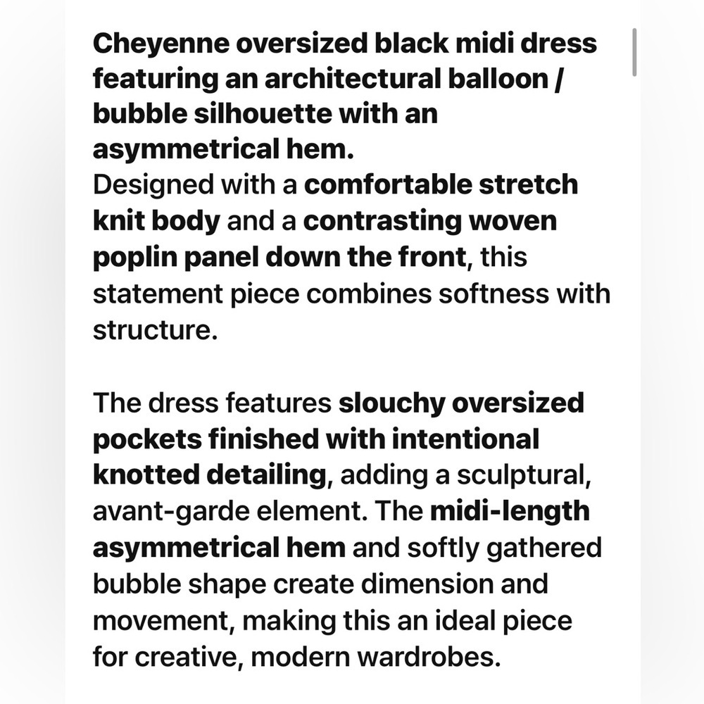 NWT Cheyenne Black Dress Oversized Avant Garde Artsy Minimalist Lagenlook XS - Picture 10 of 11